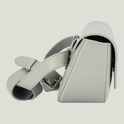 Borsa Donna a Bandoliera stondata aus Echtleder – Ghiaccio