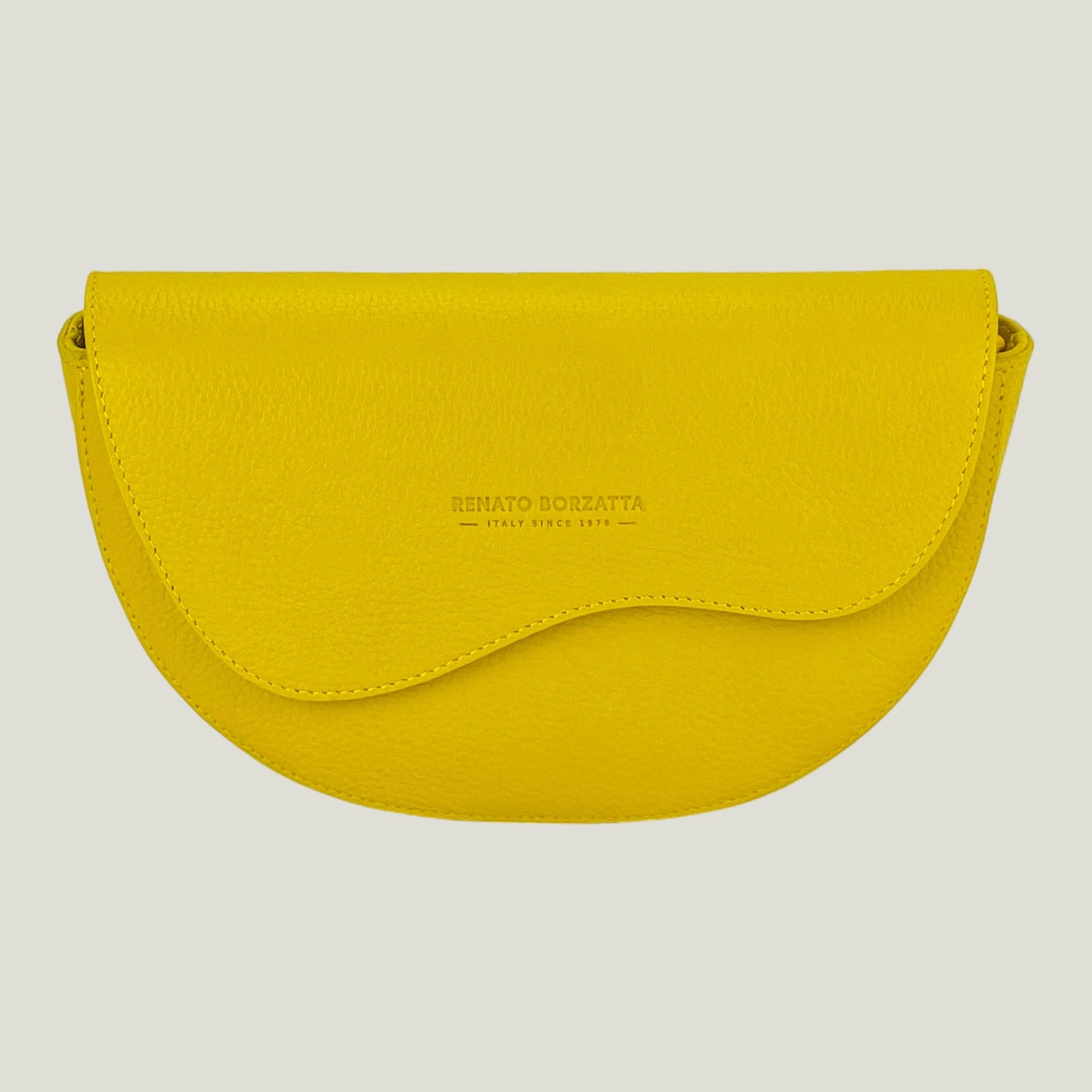 Borsa Donna a Bandoliera stondata aus Echtleder – Giallo