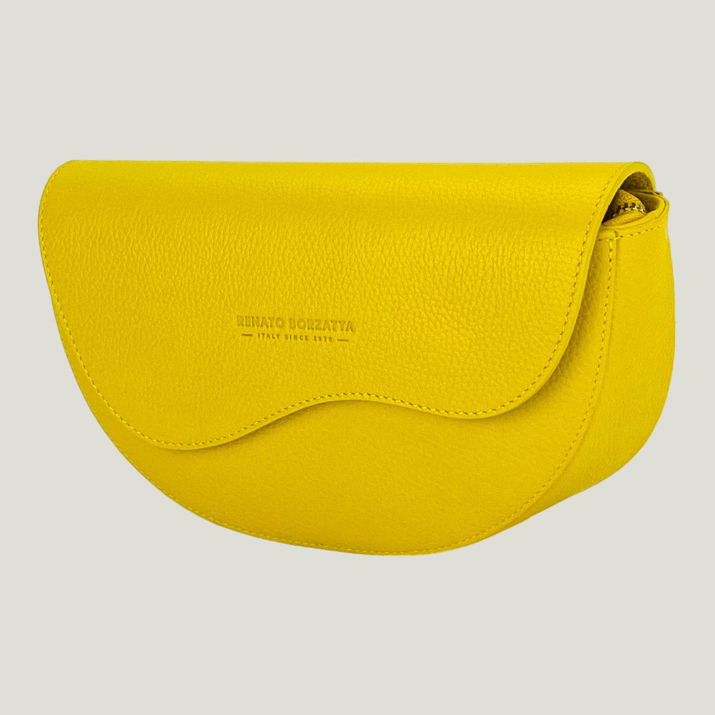 Borsa Donna a Bandoliera stondata aus Echtleder – Giallo