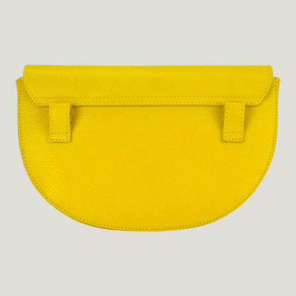 Borsa Donna a Bandoliera stondata aus Echtleder – Giallo