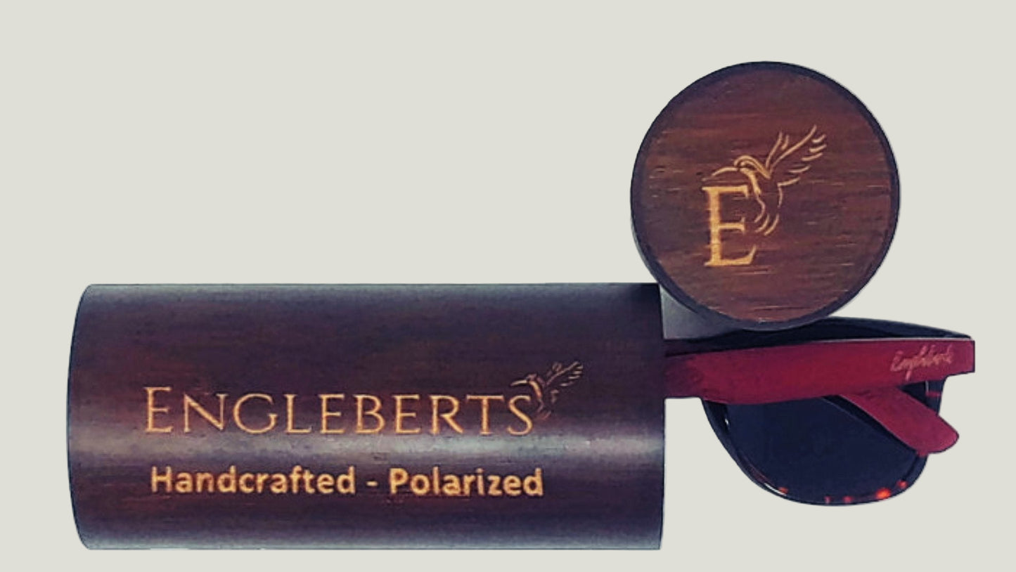 Red Bamboo Tortoise | Handgefertigte Sonnenbrille aus Holz – Polarisiert & UV400