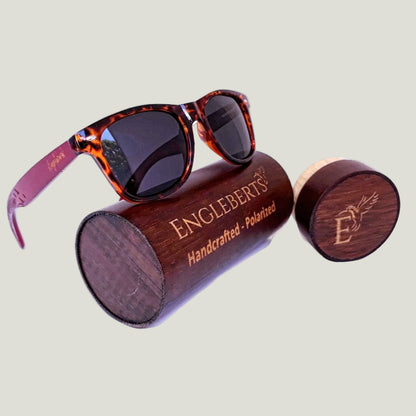 Red Bamboo Tortoise | Handgefertigte Sonnenbrille aus Holz – Polarisiert & UV400