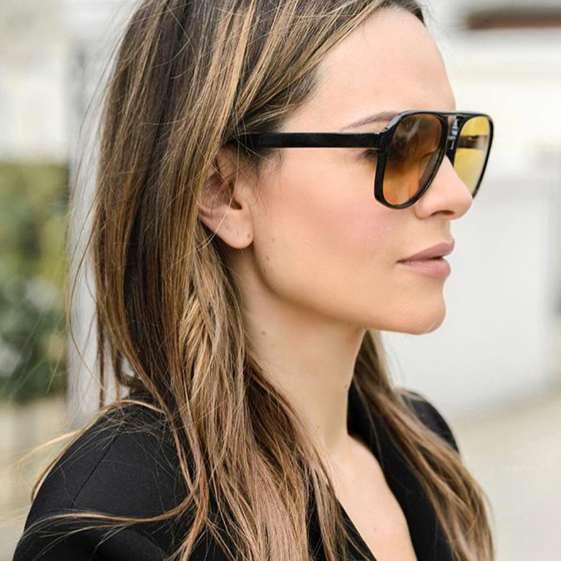 Vintage Retro Oversized – Damen Sonnenbrille | Polarisiert, Rund, Trendig & Komfortabel