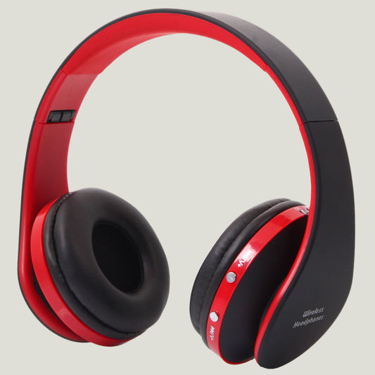 Bluetooth V3.0 EDR Foldable Headset – Red & Black