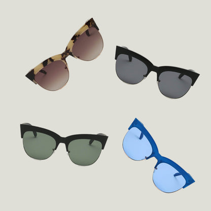 Women Half Frame Cat Eye Sunglasses – Elegant, Modern & Ultra-Feminine