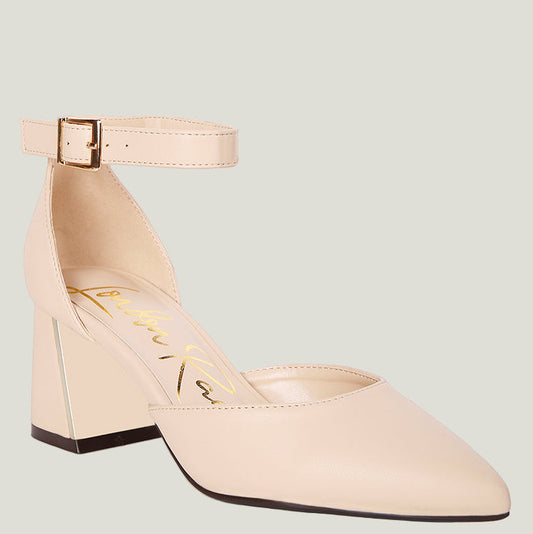 Myla – Metallic Sling Heeled Sandals | Elegante Blockabsatz-Sandaletten aus Kunstleder