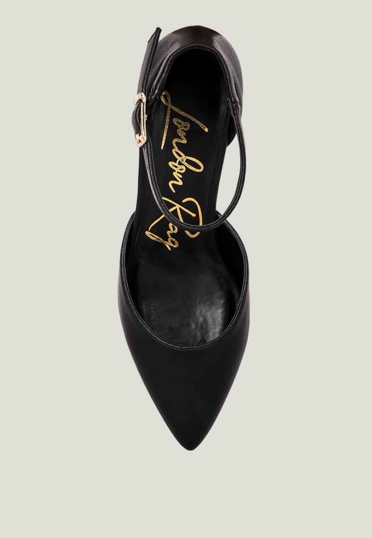 Myla – Metallic Sling Heeled Sandals | Elegante Blockabsatz-Sandaletten aus Kunstleder